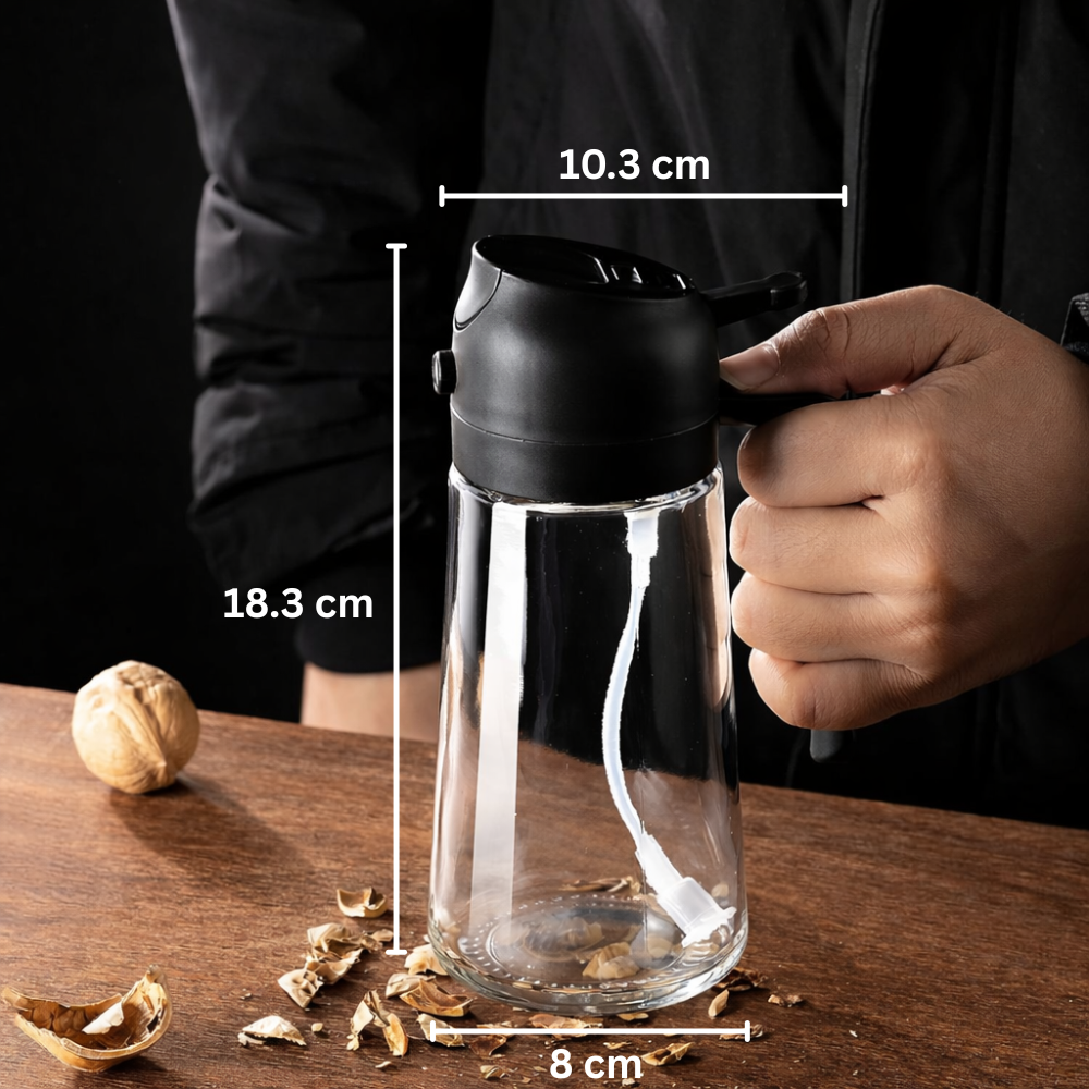 خزان زيت للرش والسكب 2 في 1 ثنائي الاستخدام للمطبخ